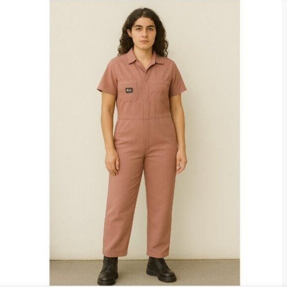 Wildfang Women's The Essential SS Coverall Dusty Rose Jumpsuit Size XL - Picture 1 of 8